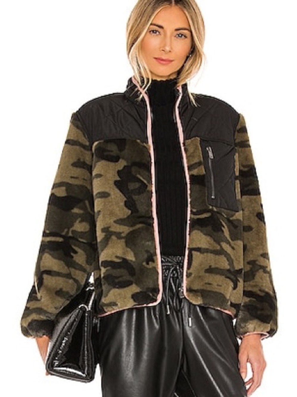 Rails Wesley Bomber Jacket in Green Camo Black Size S